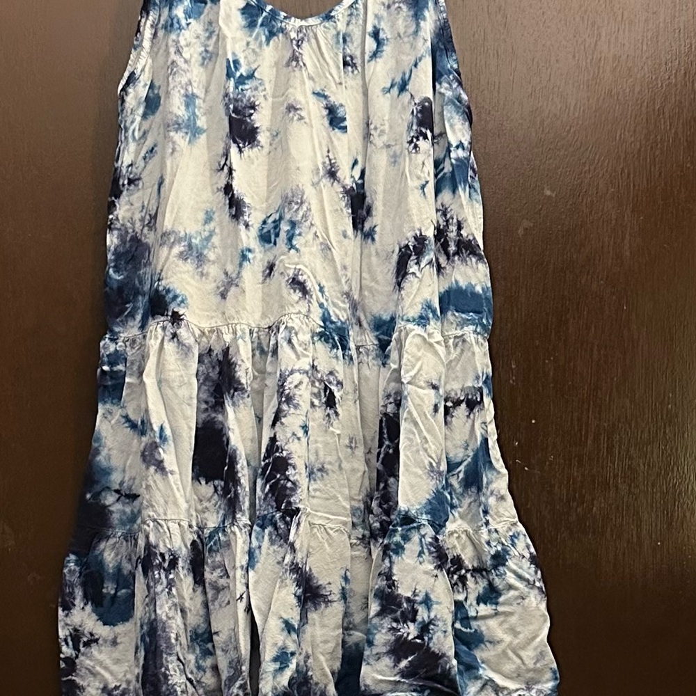 Raviya Blue and White Tie-Dye Mini Dress